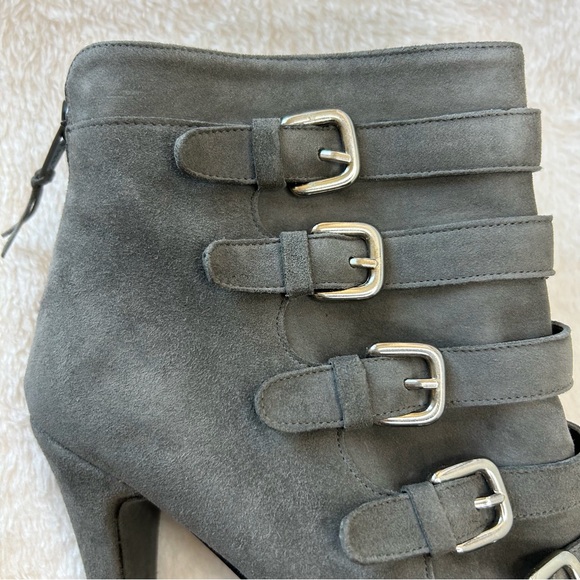 Stuart Weitzman Gray Suede Military Style Boots - Picture 12 of 13